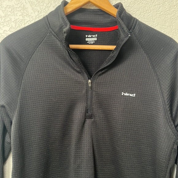 Hind Quarter Zip Up Sweater Mens Waffle Insulation Winter Gear Black Size Medium - Picture 2 of 7